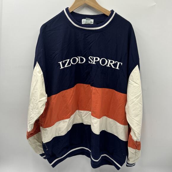 Izod Other - Vintage IZOD 90s Sport Pullover Windbreaker Mens XL Color Block Spell Out